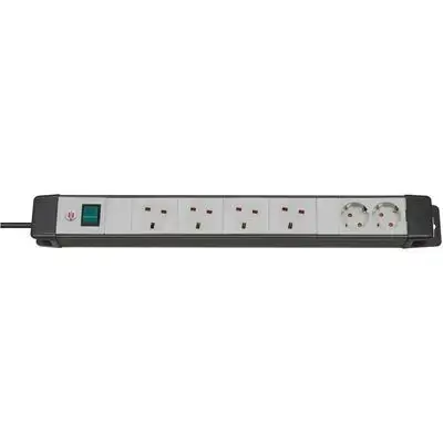 Extension Lead 6 Way 3M Black-Grey