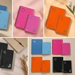 2 English writing notebooks with plastic covers, size A4 + A5 - colors for girls