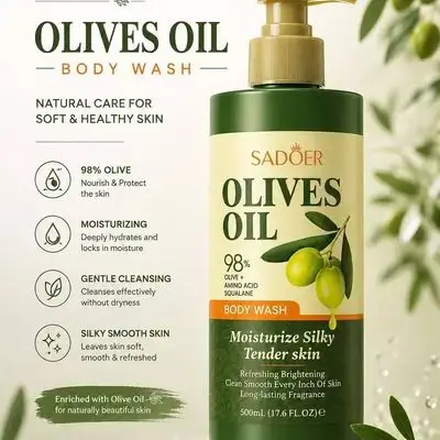 SADOER Olives Oil 98% Moisturizing Body Wash (500ml)