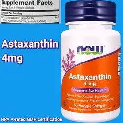 NOW Foods Supplements, Astaxanthin, 4 mg, features Zanthin®, Supports Eye Health, Skin Care, UV protection, anti aging, 60 Veg Softgels Astaxanthin