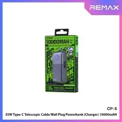 REMAX - CP-5 10000mAh Type-C Telescopic Wall Plug Fast Charging Cable Power Bank ( PD35W )