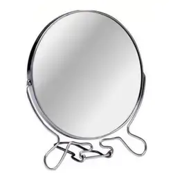 Double-Sided Vanity Mirror with Stainless Steel Stand – 6 Inch