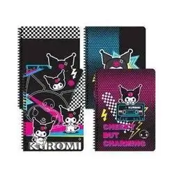 Keskin Sharp Color Kuromi A4 80 Sheet Lined Spiral Cardboard Cover Notebook