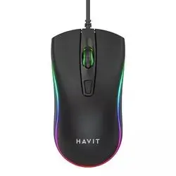 HAVIT MS72 WIRED MOUSE WITH RGB 800-1200DPI BLACK