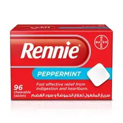Rennie peppermint fast effective relief from indigestion and heartburn 96chewable tablets