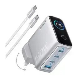 Anker Charger (140W, 4-Port, PD 3.1) with USB-C Cable