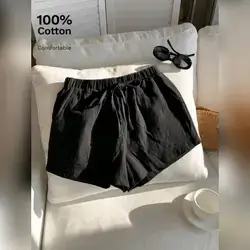 Comfortcana Tie Waist Slant Pocket Shorts - Medium