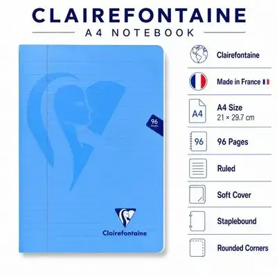 Notebook ,French ( A4) Size,96 pages.