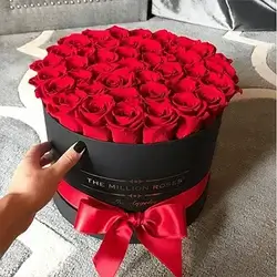 Box Of Natural Red Flowers, 35 Flowers