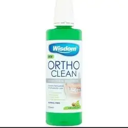 wisdom ortho clean antibacterial mouthwash alcohol free 500ml