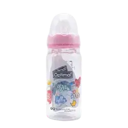 Glass Feeding Bottle 160ml Pink Color OPB-1094 _ Optimal