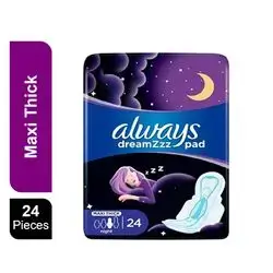 Always Dreamzzz Thick Night New Trio Feminine Pads, 24 Pads