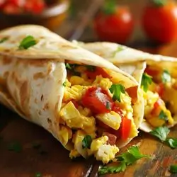 Boiled eggs with tomato wrap