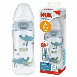 NUK Anti-colic Bottle with Sensor 300ml Blue 0-6mc