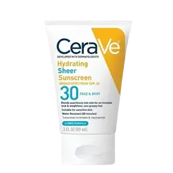 Hydrating Sheer Sunscreen SPF30 Face & Body 89ml _ CeraVe