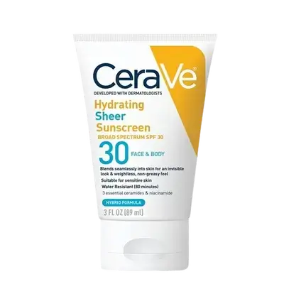 Hydrating Sheer Sunscreen SPF30 Face & Body 89ml _ CeraVe