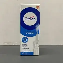 otrivin orginal nasal spray xylometazoline 0.1% unblocks your nose in 2 minutes 10ml