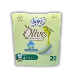 Regular olive oil feminine hygiene pads, 30 count
