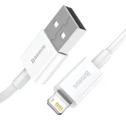 Baseus 2.4A Short USB A to Lightning Charging Cable 25cm for iPhone/iPad White