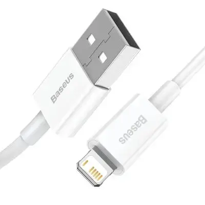 Baseus 2.4A Short USB A to Lightning Charging Cable 25cm for iPhone/iPad White