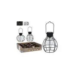 Solar Garden Lantern Metal Black