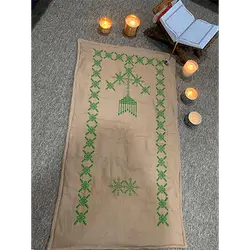 Hand-Embroidered Ottoman Stitch Rug, 120×70 cm
