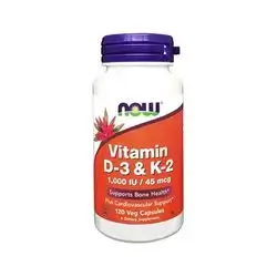 NOW Foods Vitamin D-3 & K-2 - 120 Veg Capsules