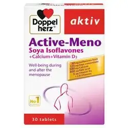 Active-Meno (Soya Isoflavones + Calcium + Vitamin D3) 30 Tablets_Doppel herz aktiv