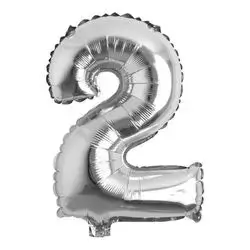 Silver Number 2 Helium Balloon