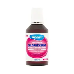 wisdom gum health chlorhexidine antibacterial mouthwash original 300ml