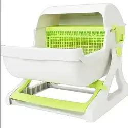 [Sandbox (Material)] Made Of Polypropylene, This Litter Box Is Durable, Strong, Impact-resistant, And Not Easily Deformed. It's Safe And Practical, Ensuring The Safety Of Your Pets. [Anti-spilling Design] The Raised Back And Lid Minimize Litter Spillage. Your Cat Won't Feel Trapped Or Like They're Being Blindly Ambushed With This Dedicated Cat Litter Box. [Spacious] The Wide Interior Allows Your Furry Friend To Easily Turn Around Or Enter/exit; The Enclosed Design Keeps Everything Secure Inside, So Your Cat Feels Safe And Comfortable. [Stylish And Simple] Enhance Your Home Décor With The Unique, Simple Design And Fresh Color Palette Of This Cat Litter Box. It's Not Just A Practical Pet Accessory, But Also Adds A Touch Of Elegance And Style To Your Living Space. Embrace Functionality Without Compromising On Aesthetics. [Spacious] This Litter Box Provides Your Cat With Its Own Private Space, Offering A Comfortable Area For It To Relieve Itself In Peace.