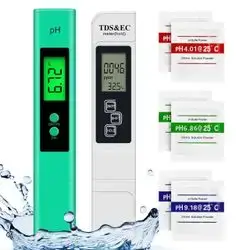Digital PH Meter and TDS Meter, Tvird 4 in 1 Kit with TDS PH EC Temperature, 0.01 High Accuracy PH Tester, 0-14 PH Measuring Range, Water Quality Tester for Hydroponics, Aquariums, Drinking Water, Swimming Pool