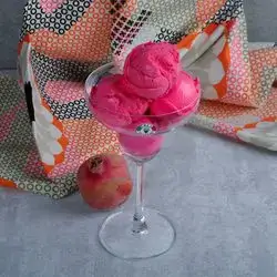 Scoop Ice Cream With Pomegranate Flavor