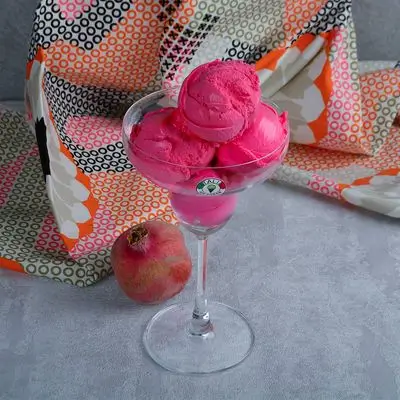Scoop Ice Cream With Pomegranate Flavor