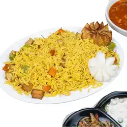 Yellow Biryani and Bean Broth