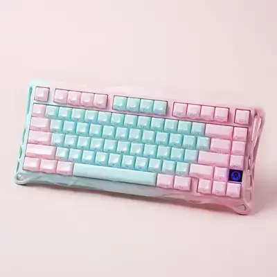 GRAVASTAR Mercury K1 Lite RGB Mechanical English Q Wired, Bluetooth, Wireless Gaming Keyboard Aurora Mist