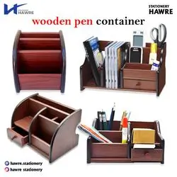 Wooden Pen Container