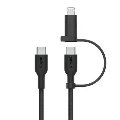 Belkin BoostCharger 2-in-1 | USB-C to USB-C Braided Cable with Lightning Adapter