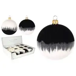 Xmas Ball Whıte Black 80Mm 2As
