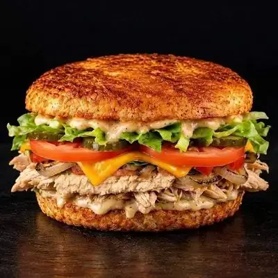 Minced Chicken Burger With Cheese