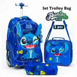 Jasmine Star 3-Piece Trolley School Bag Set