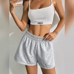 SHEIN EZwear Solid Elastic Waist Track Outfits Shorts - Small