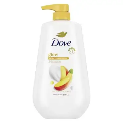 Dove Beauty Glow Body Wash Pump - Mango & Almond Butter 24hr Lotion-Soft Skin - 1L