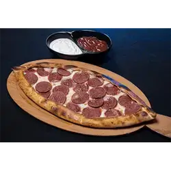 Pepperoni and Cheese Pide