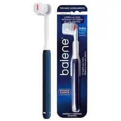 BALENE - Double Sided Toothbrush, Deep Cleaning of the Inner and Outer Face of the Teeth, Rotating Handle, Antibacterial Filaments, Soft Hardness