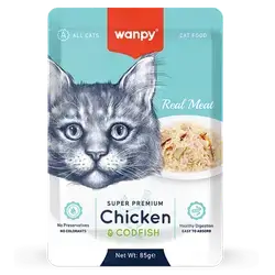 WANPY Super Premium Chicken & Codfish For Cat 85g