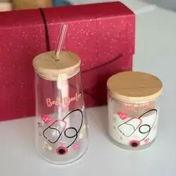 Ice coffee glass +Candle Set