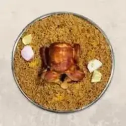 Half A Grilled Chicken On The Rice