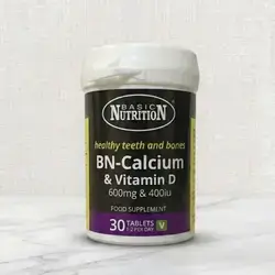 Basic Nutrition BN-Calcium & Vitamin D 600mg & 400iu 30 Tablets | بيسك نيوتريشن كالس