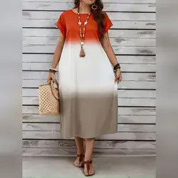 EMERY ROSE Plus Size Women's Round Neck Dress - 4XL